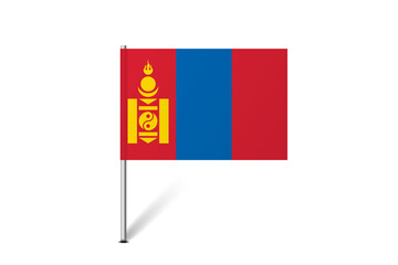 Mongolia flag - map pin flag representing a country cultural identity and heritage. The essence of national pride and unity. Map pin flag stuck in a white background