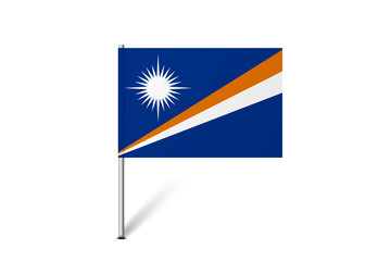 Marshall Islands flag - map pin flag representing a country cultural identity and heritage. The essence of national pride and unity. Map pin flag stuck in a white background