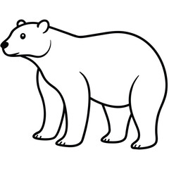 polar bear line art icon