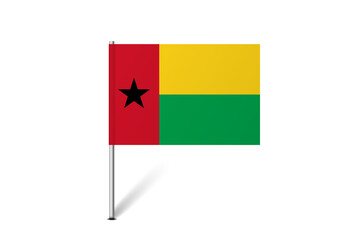 Guinea-Bissau flag - map pin flag representing a country cultural identity and heritage. The essence of national pride and unity. Map pin flag stuck in a white background