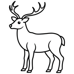 reindeer line art icon