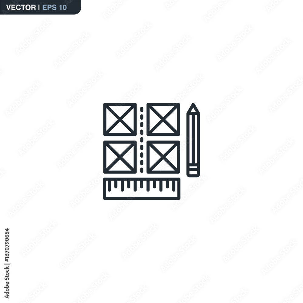Poster layout, linear style sign for mobile concept and web design