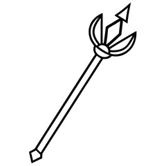 royal scepter line art icon