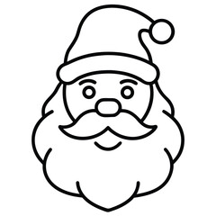 santa beard line art icon