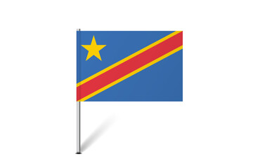 Democratic Republic of the Congo flag - map pin flag representing a country cultural identity and heritage. The essence of national pride and unity. Map pin flag stuck in a white background
