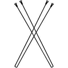 ski poles line art icon