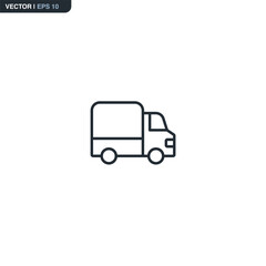 Lorry, linear style sign for mobile concept and web design