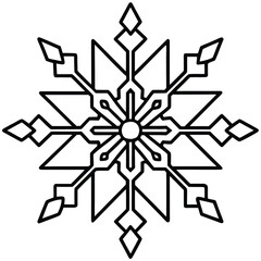 snowflake ornament line art icon