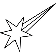star shooting line art icon