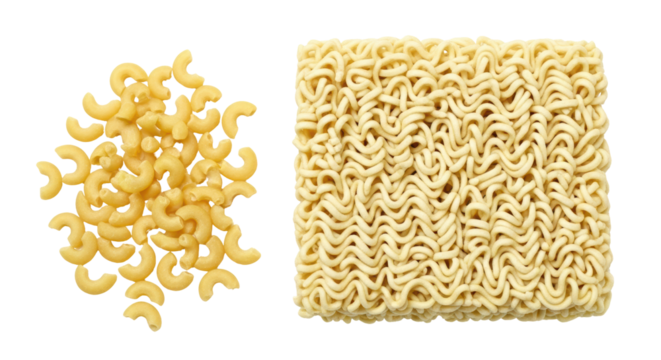 Isolated Raw Noodles