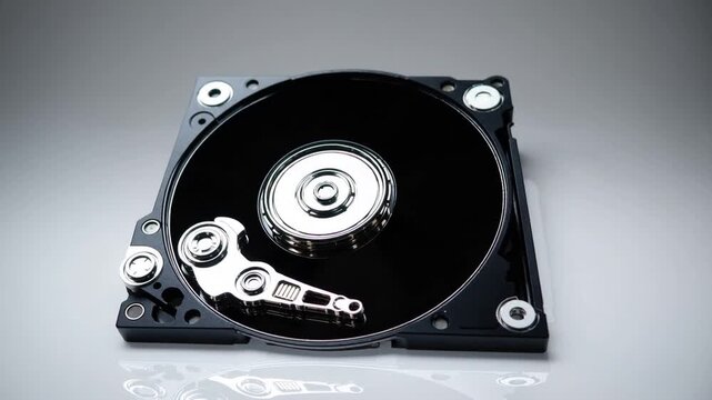 Studio graph of Hard Disk Drive for Digital Data Storage Isolated on White Background