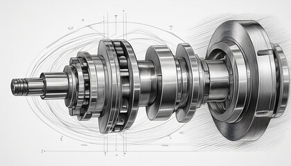 spindle headstock drawn from cnc machine like a drawing
