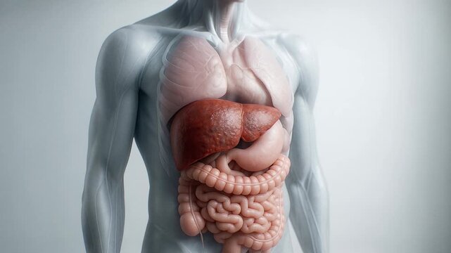 Liver disease progression in anatomical model