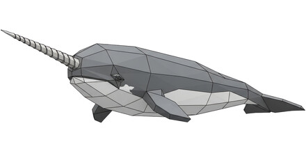 Isolated Narwhal © Claudia