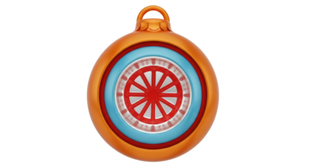 Isolated Christmas Ornament with Racing Wheel