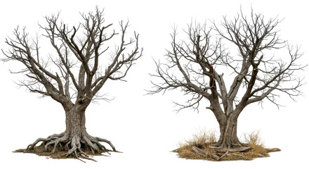 Isolated Two Bare Trees in Winter © Claudia