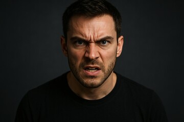Obraz premium Angry Expression - Caucasian Male Close-Up Portrait