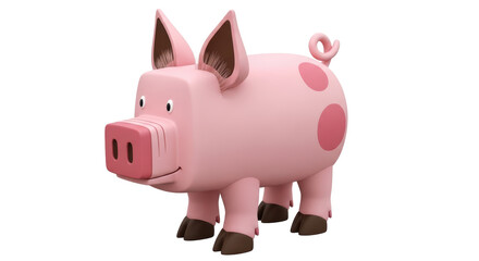 Isolated Cartoon Pig with Dots