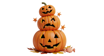 Isolated Halloween Pumpkins