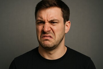 Fototapeta premium Disgusted Expression - Caucasian Male Close-Up Portrait