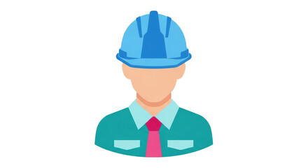 Isolated Cartoon Construction Worker