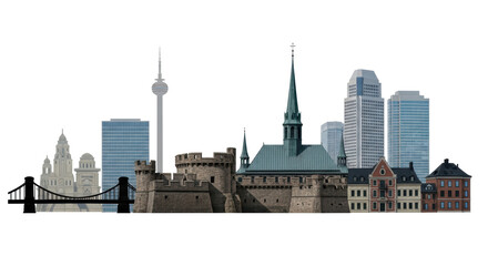 Obraz premium Isolated Cityscape Panorama