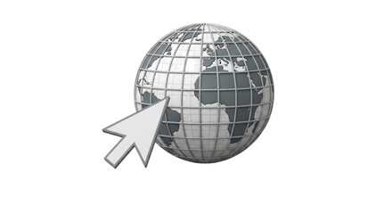 Isolated Globe with Cursor
