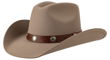 Isolated Cowboy Hat with Leather Band