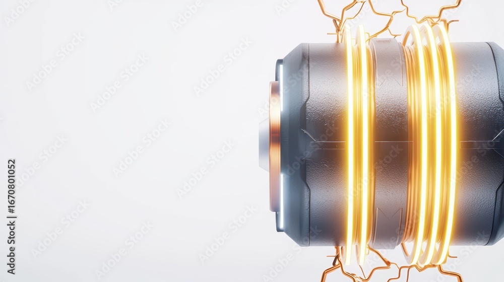 Poster high-tech energy battery concept with electric circuits and dynamic light effects on a modern backgr