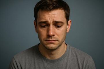 Fototapeta premium Sad Expression - Caucasian Male Close-Up Portrait