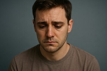 Fototapeta premium Sad Expression - Caucasian Male Close-Up Portrait