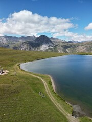ouillette lake, mountain in val d'isere, solaise, french alps, france