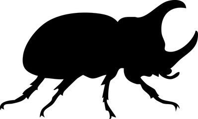 Elegant Horned Beetle Female Icon Silhouette