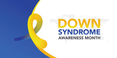 Down Syndrome awareness month is observed every year in October, it is a condition in which a person has an extra chromosome, they are small packages of genes in the body. vector illustration