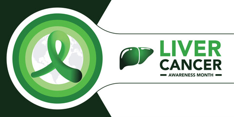 Liver Cancer awareness month is observed every year in October, cancer can sometimes start in liver or spread from another organ. Vector illustration