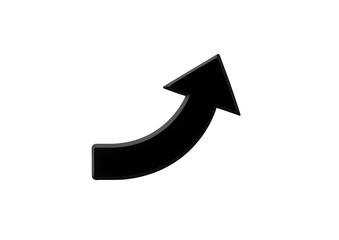 Black Curved Arrow Pointing Up – Direction Symbol PNG on Transparent Background