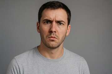 Fototapeta premium Skeptical Expression - Caucasian Male Close-Up Portrait