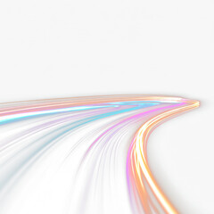 Png city electric fast speed motion light car background road trail. Shiny wavy path. Magic red swirl with glare. Glowing swirl effect.