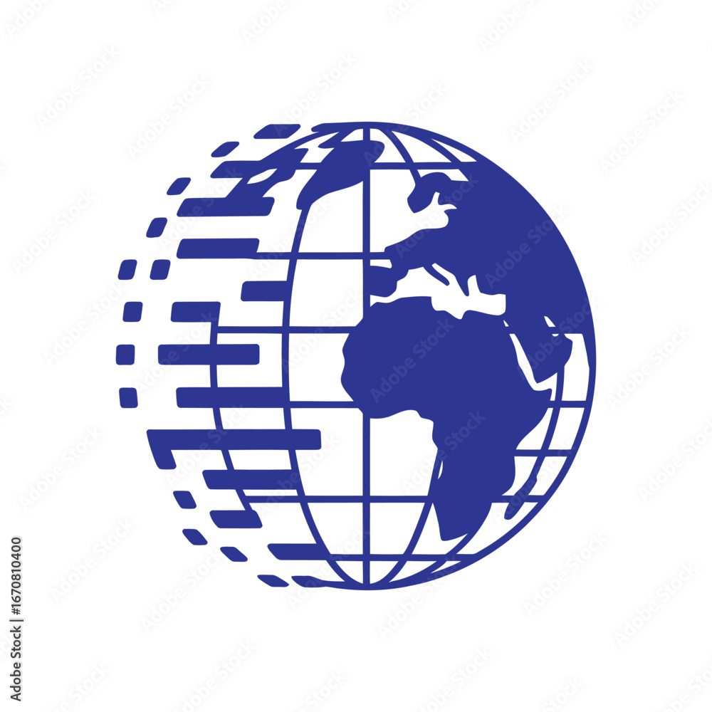 Aufkleber vector art of globe with stylized lines representing data flow