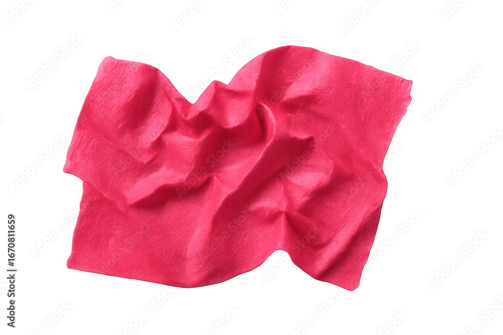 Aufkleber crumpled pink paper with transparent background, perfect for adding a touch of color and texture to 