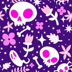 Halloween ghost seamless cute cartoon pattern for wrapping paper and fabrics and kids clothes print and packaging