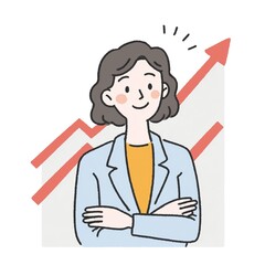 成長を感じているアクティブな女性ビジネスパーソン