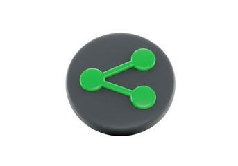Isolated Share Symbol Icon - Green Connection Sharing Link Network Social Media Communication