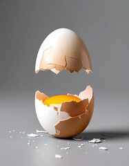 broken egg on a gray background 3
