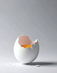 broken egg on a gray background