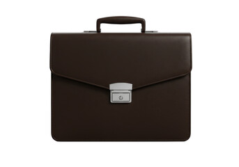 Isolated brown leather briefcase, a professional business travel accessory for executives