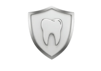 Isolated tooth protection shield conceptual dental care symbol healthy enamel icon 3D render