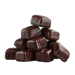 Obraz premium A Pyramid of Dark Chocolate Candies isolated on transparent background