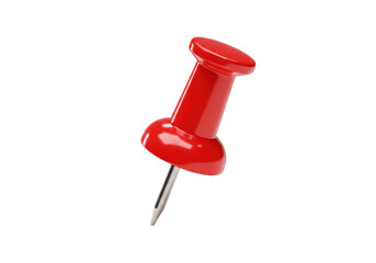 Isolated Red Pushpin with Sharp Silver Point – Office Supply, Bulletin Board Tack