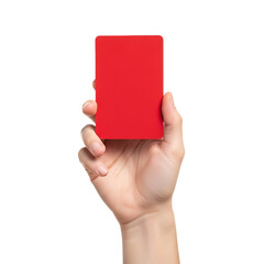 Hand Holding Red Card Mockup, Blank, Template, Design Element, Isolated